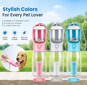 3-in-1 Portable Pet Water Bottle with Food Container